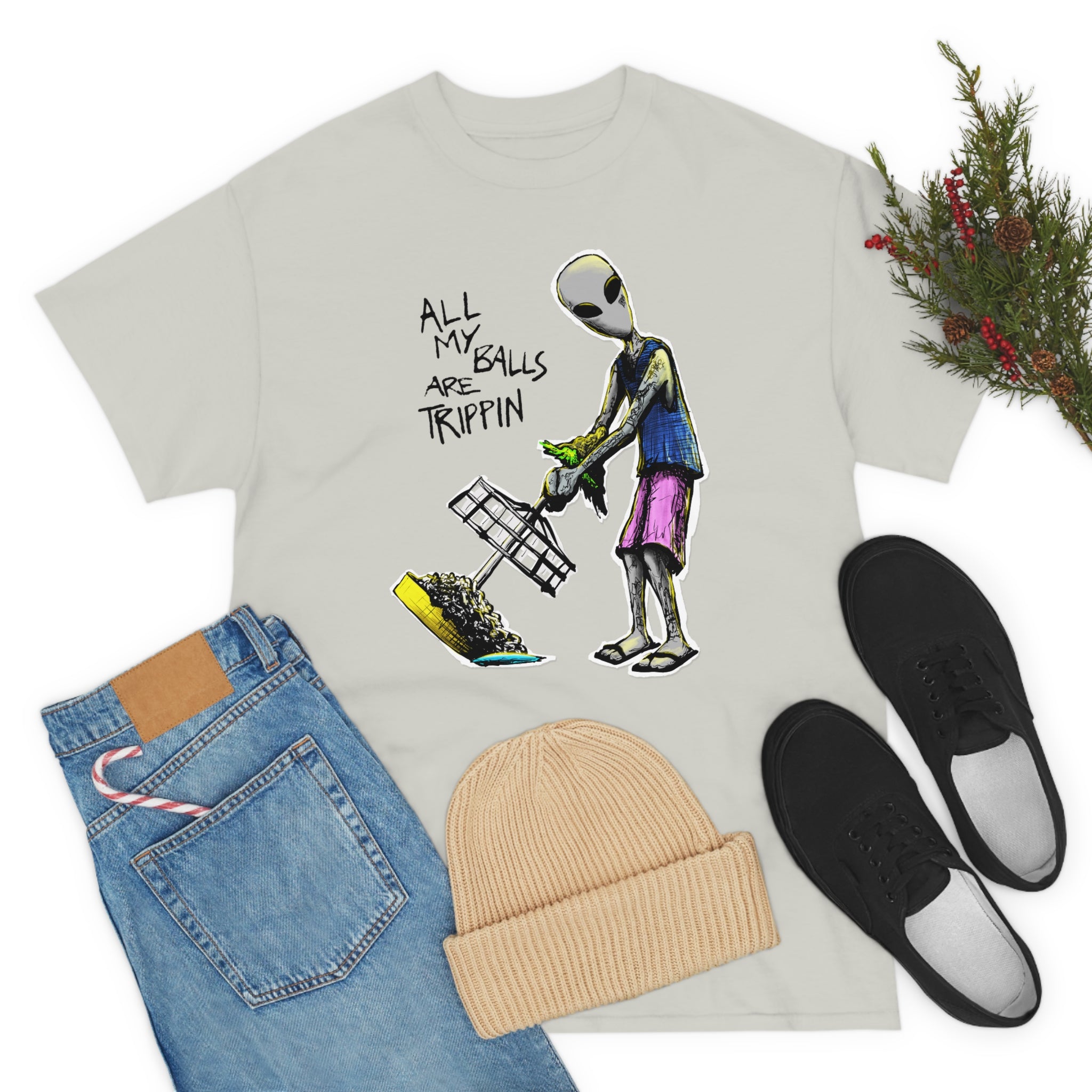 All My Balls Are Trippin (Alien) - Heavy Tee