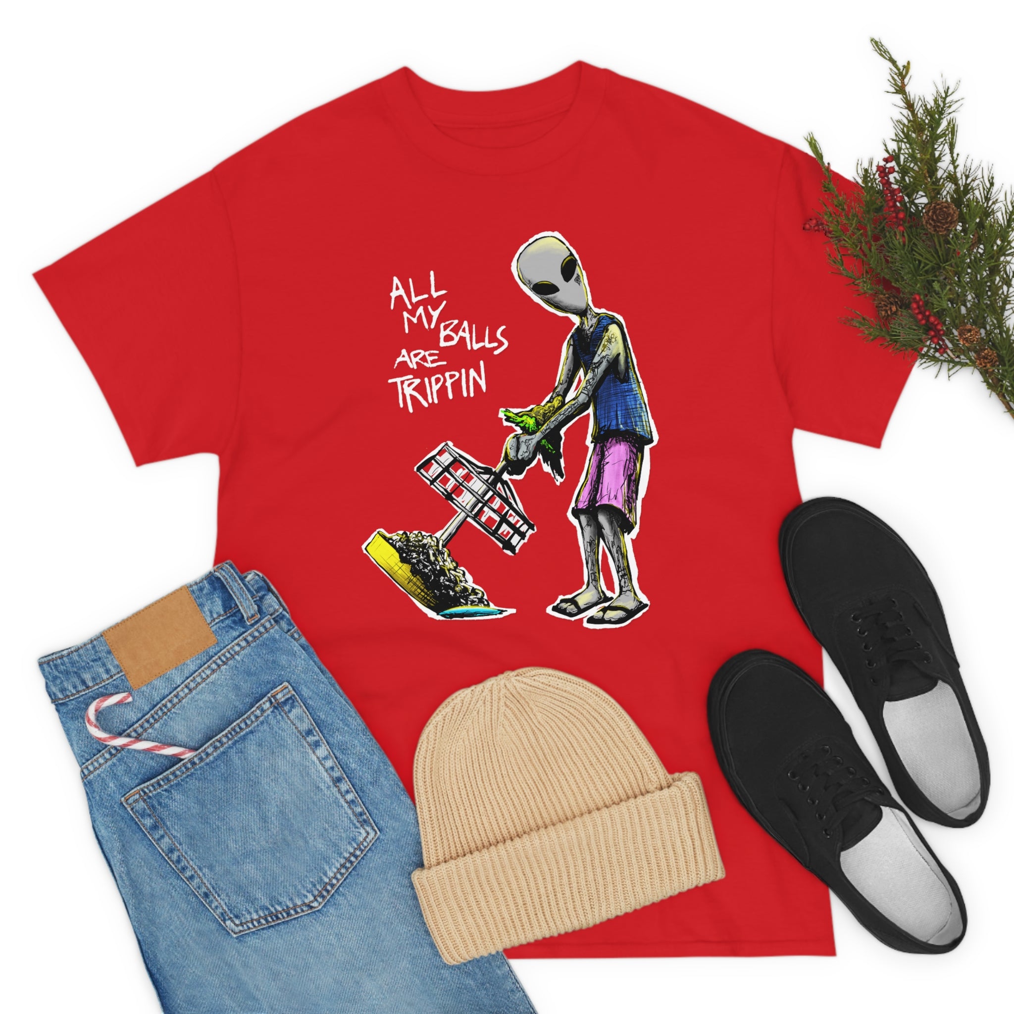 All My Balls Are Trippin (Alien) - Heavy Tee