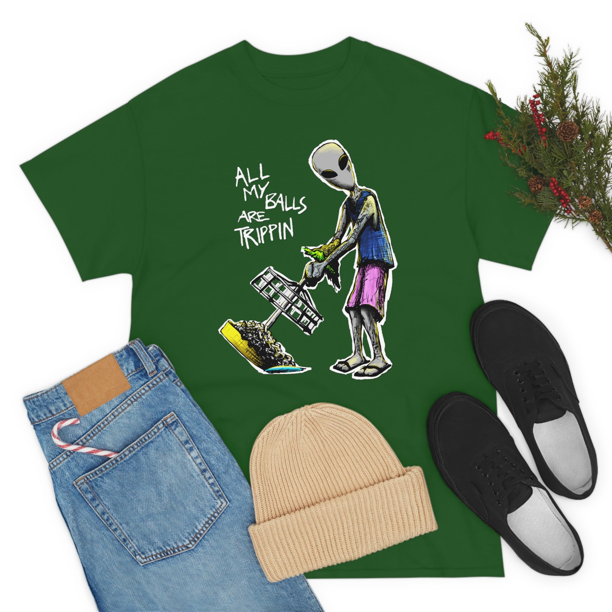 All My Balls Are Trippin (Alien) - Heavy Tee