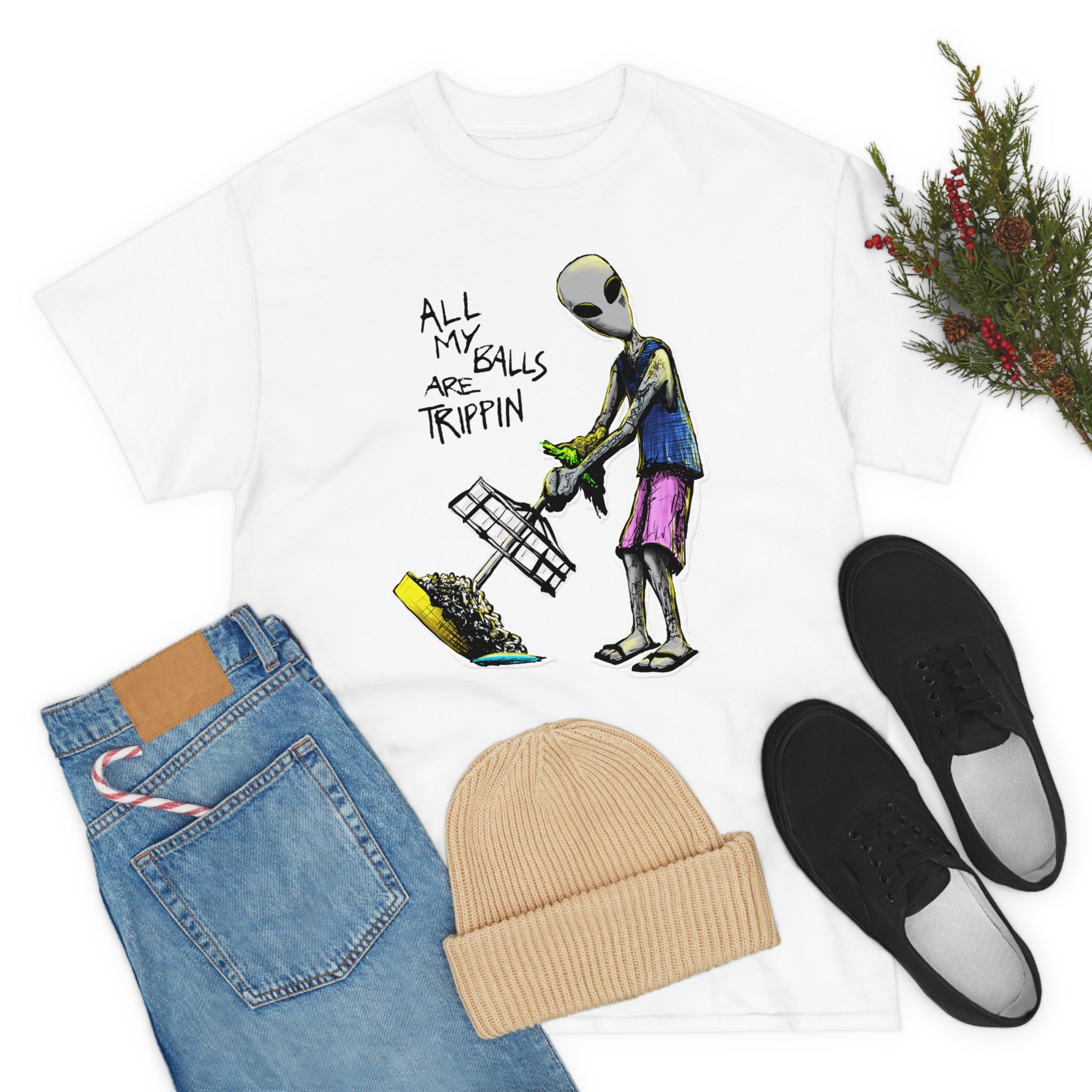 All My Balls Are Trippin (Alien) - Heavy Tee