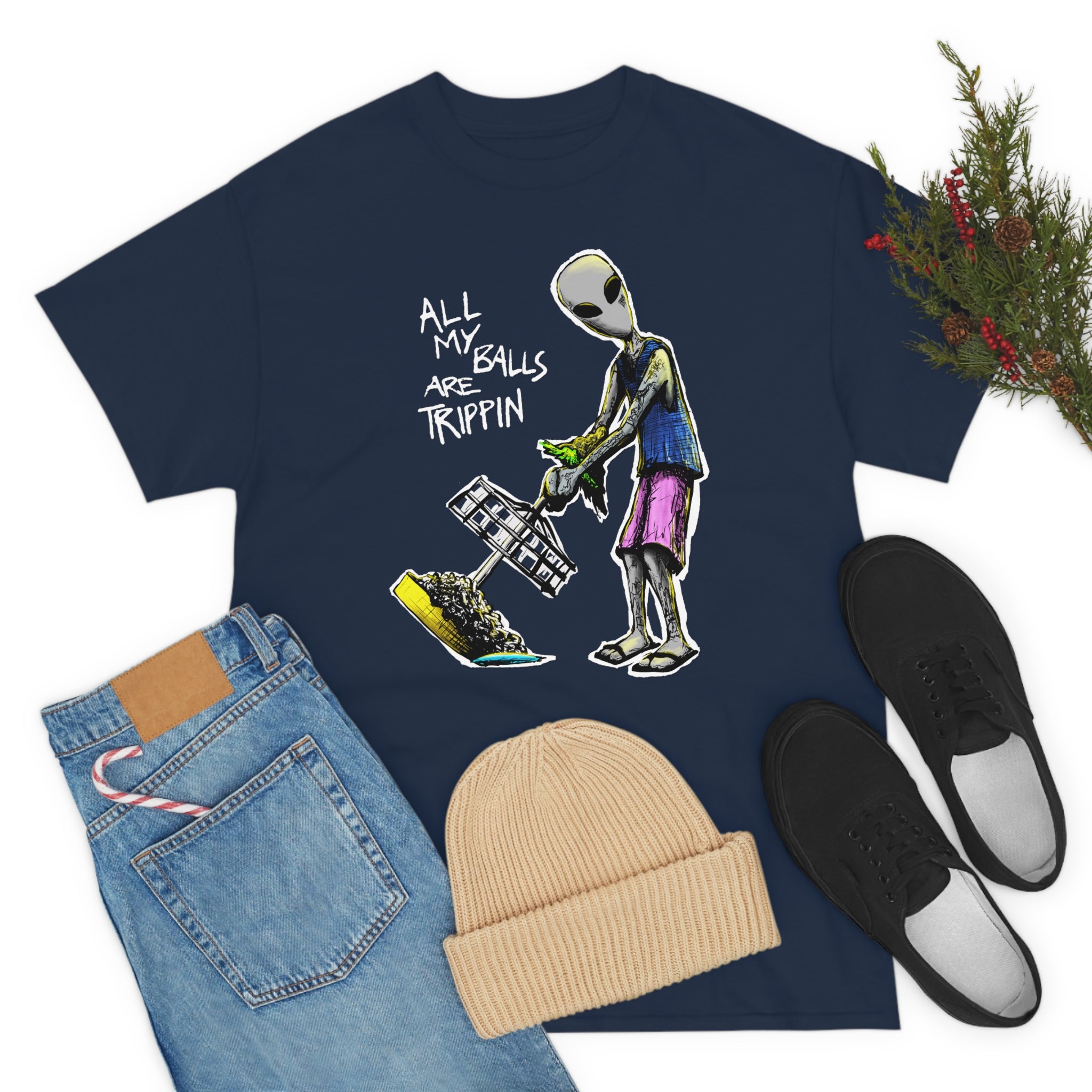 All My Balls Are Trippin (Alien) - Heavy Tee