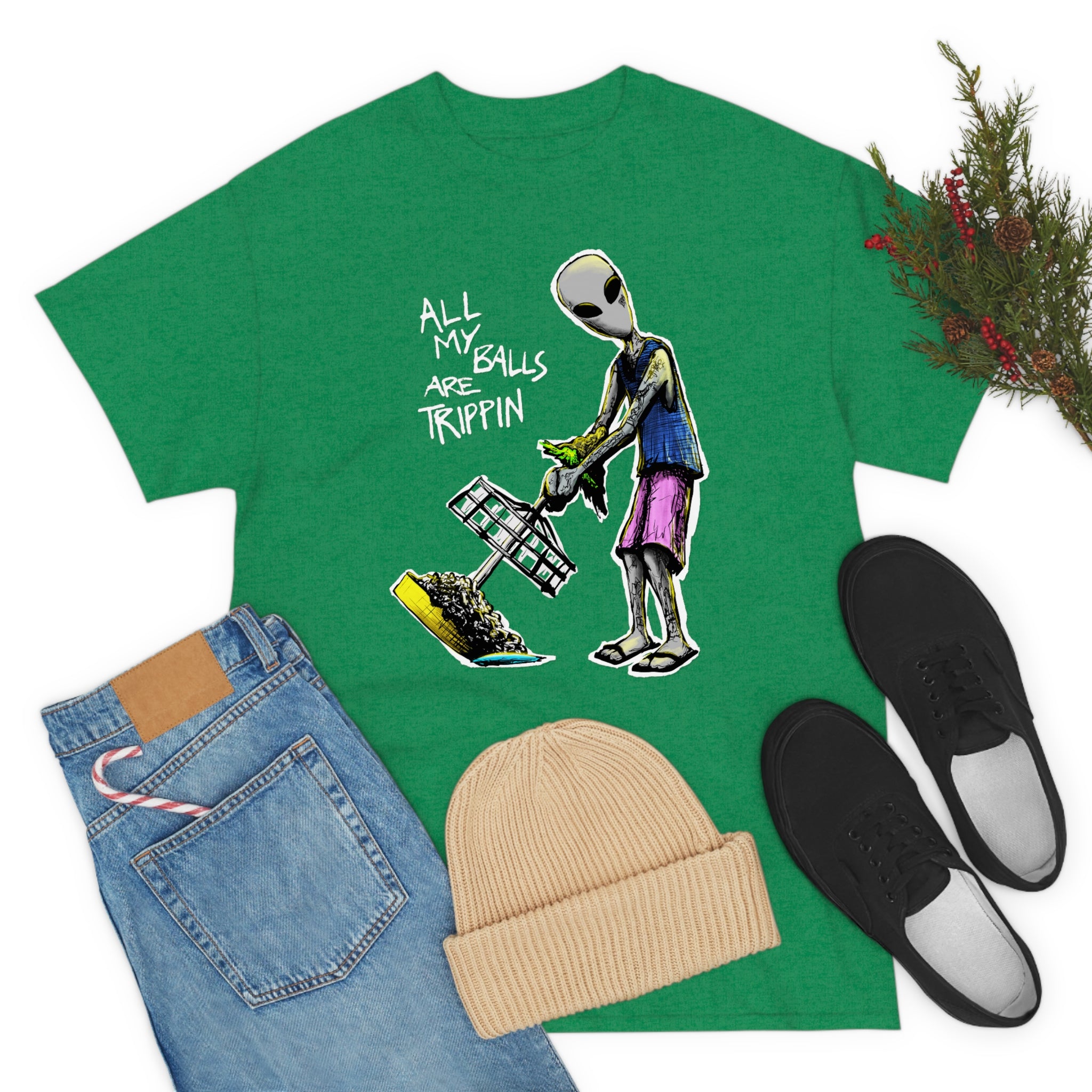 All My Balls Are Trippin (Alien) - Heavy Tee