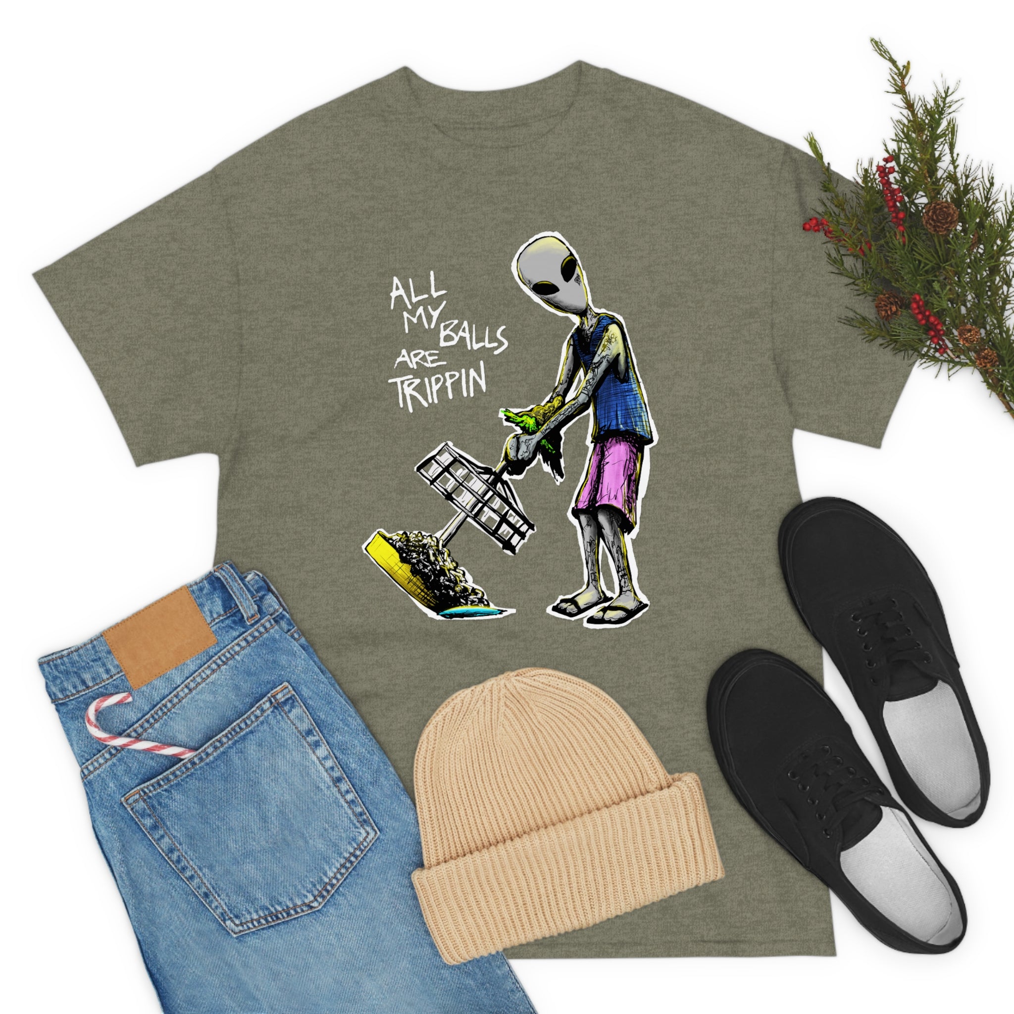 All My Balls Are Trippin (Alien) - Heavy Tee